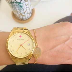 Gold and pink kate spade watch